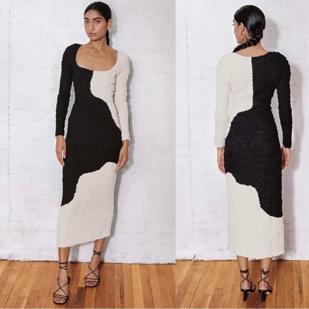 Mara Hoffman Black/Ivory Amy Popcorn Dress NWOT XS